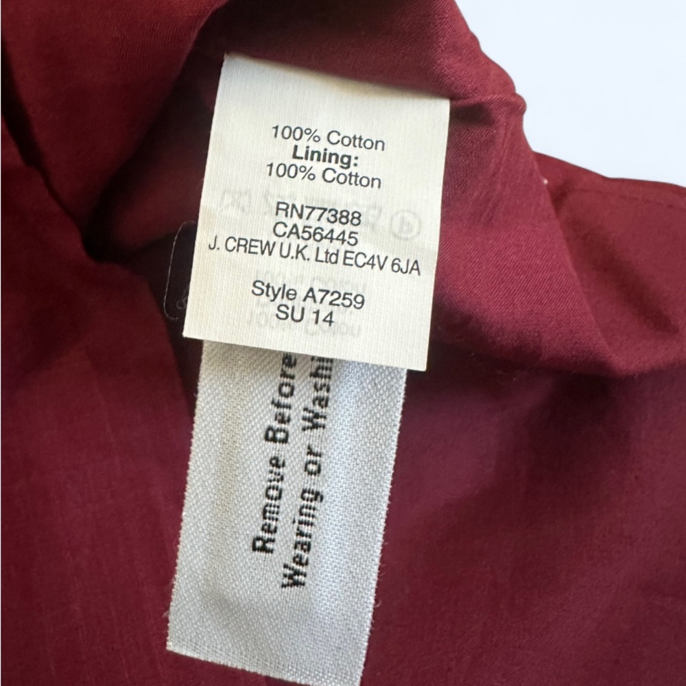 J. Crew Burgundy Top with Blue Embroidery - Picture 5 of 7